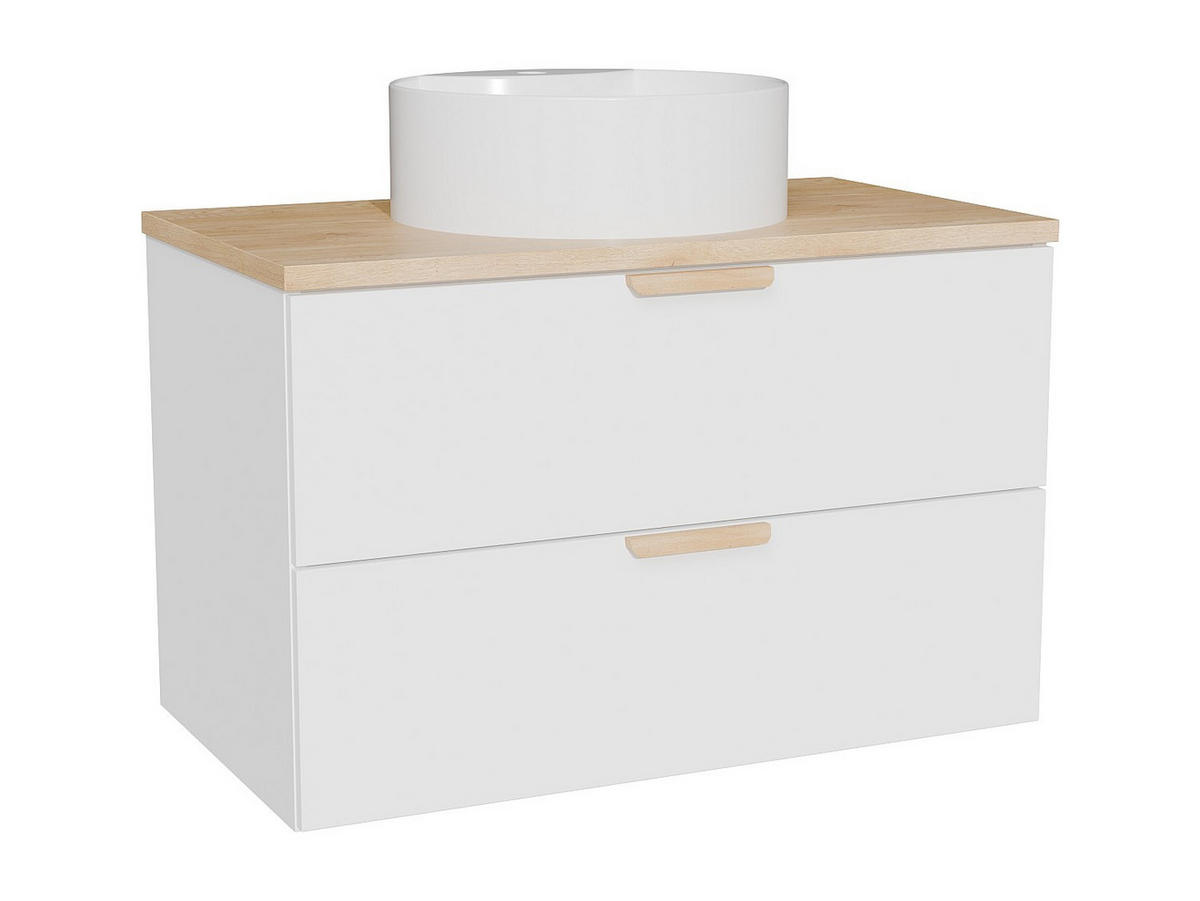 EINZELWASCHTISCH - 80 cm x 46 cm - holz - weiß Avoreli - Weiß, Holz (80/50/46cm) - Vente-Unique