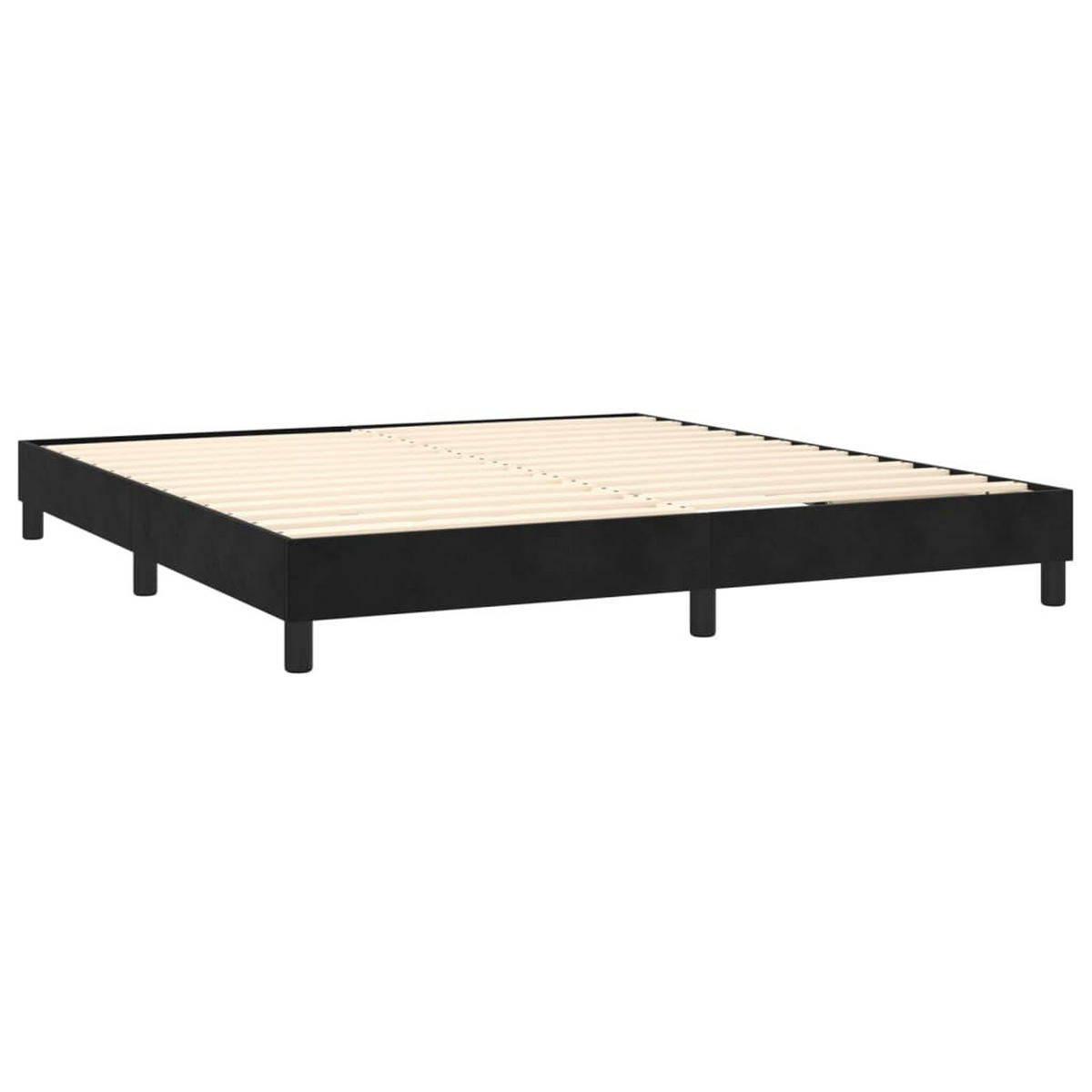 BOXSPRINGBETT MIT MATRATZE & LED SCHWARZ 160X200 CM SAMT - Schwarz, Holz/Textil - vidaXL