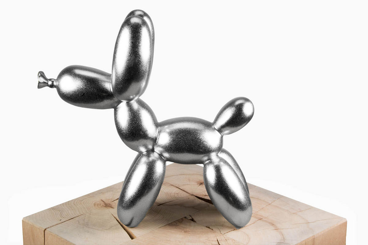 SKULPTUR Silber 28/26 cm - Silberfarben, Stein (0.95/26/10cm) - KUNSTLOFT