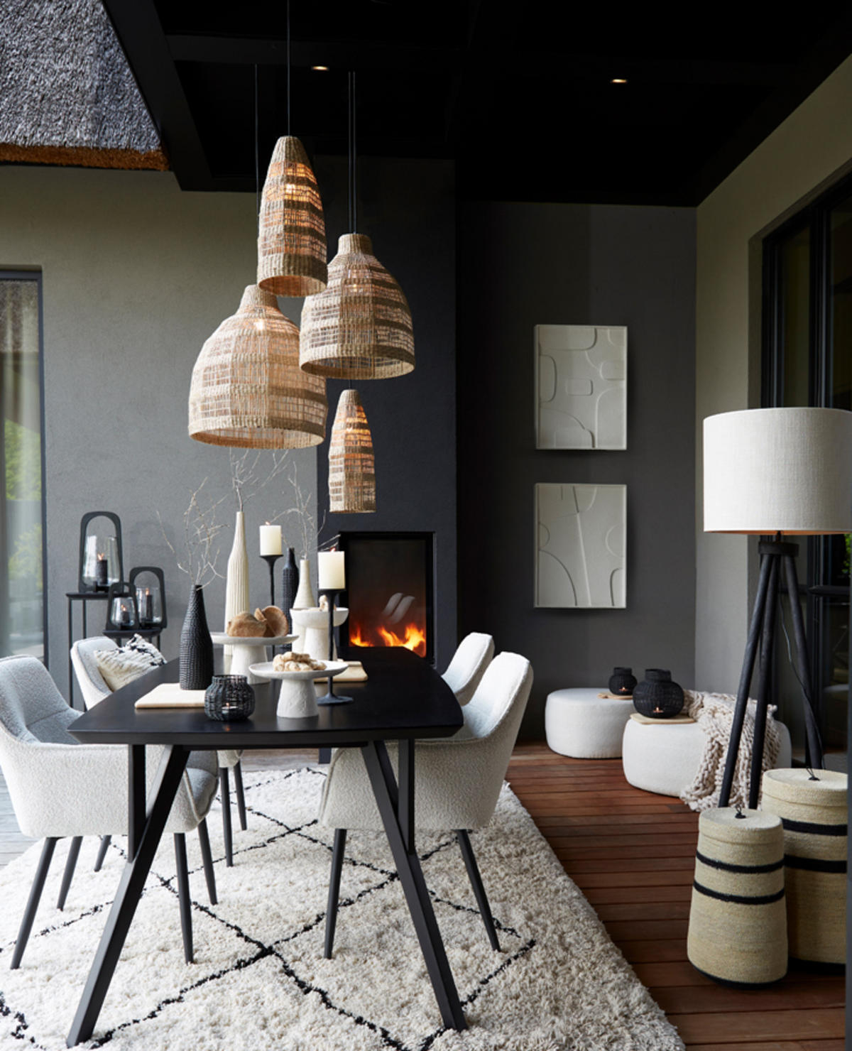 HÄNGELAMPE Latika Braun Ø45/30 cm - Braun, Holz (45/45/30cm) - Light & Living