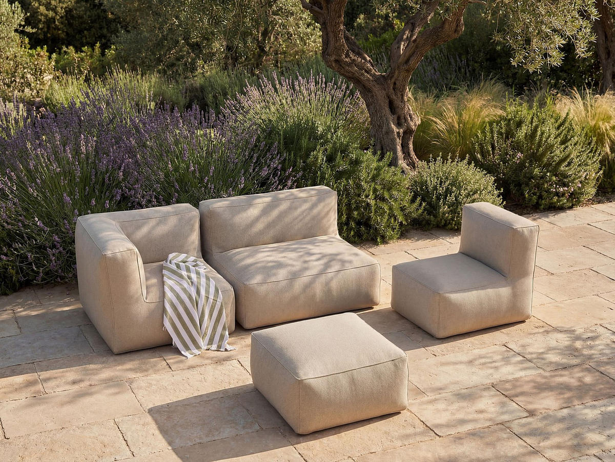 GARTENSITZGRUPPE im Set - 5 -Sitzer - Olefin - beige - NOUMARA - Beige, Textil - Vente-Unique