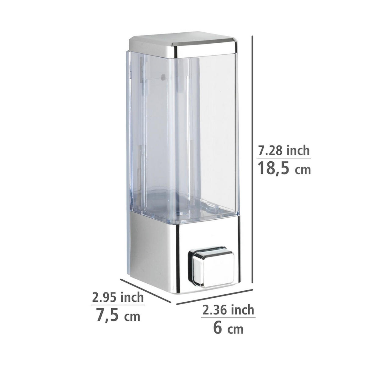 SEIFEN- und Desinfektionsmittelspender Istres 320 ml 7,5/6/18,5 cm - Silberfarben, Kunststoff (6/18.5/7.5cm) - Wenko