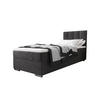 BOXBETT ZILANO 2 mit Matratze H3 und Topper 90x200 Itaka 14 - Grau, Holz/Textil (90/200cm) - Bedante