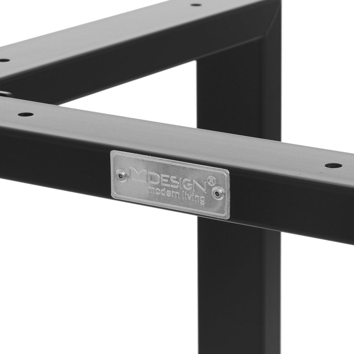 TISCHBEINE 2er Set T-Form 60x72 cm Schwarz - Schwarz, Metall (35/72/60cm) - ML-DESIGN