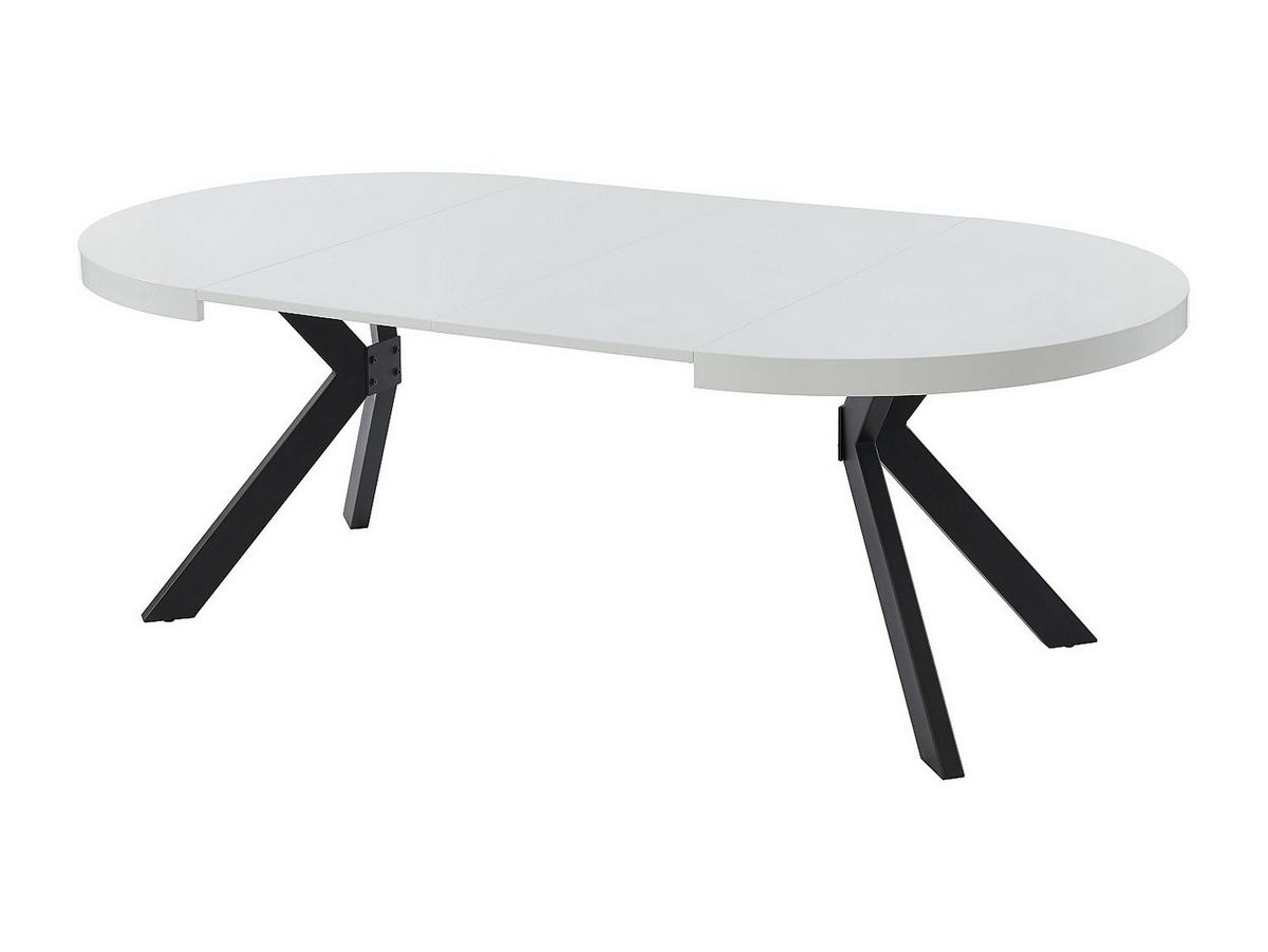 ESSTISCH - 4 Personen, 6 Personen, 8 Personen - holz - weiß Komoni - Schwarz/Weiß, Holz/Metall (120/170/76cm) - Vente-Unique