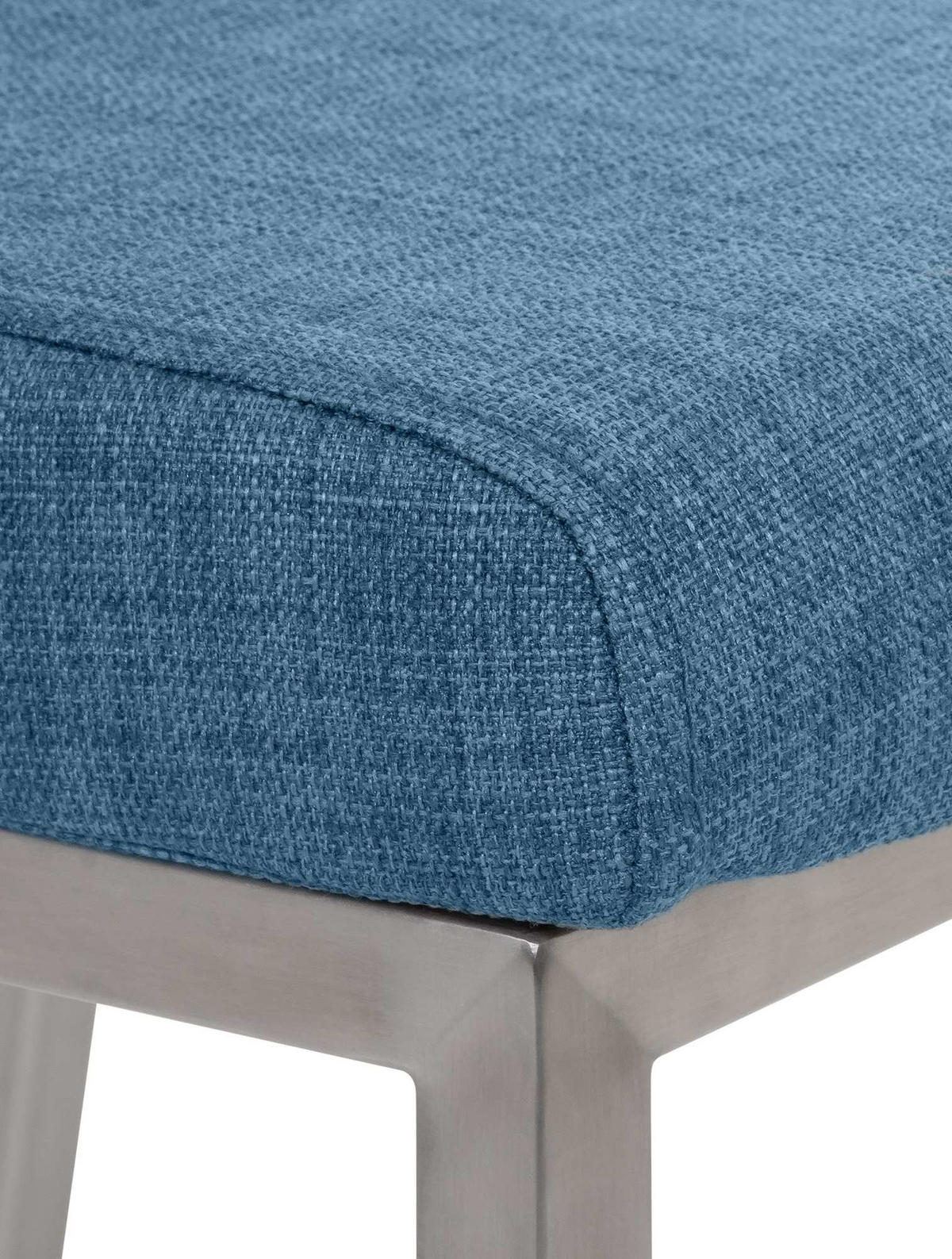 STUHL Stoff blau - Blau/Edelstahlfarben, Textil/Metall (40/88/50cm) - CLP