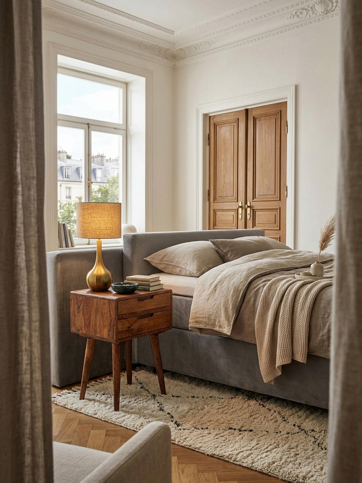 NACHTTISCH – Massivholz, 47x66x36 cm, 2 Schubladen, Landhausstil - Braun, Holz (47/66/36cm) - KADIMA DESIGN