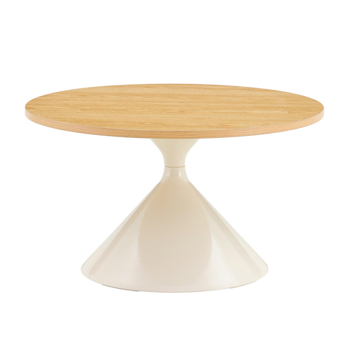 COUCHTISCH-SET 70/70/40 cm Holzoptik/Creme aus Metall stapelbar - Eichefarben, Metall (70/70/40cm) - OKWISH
