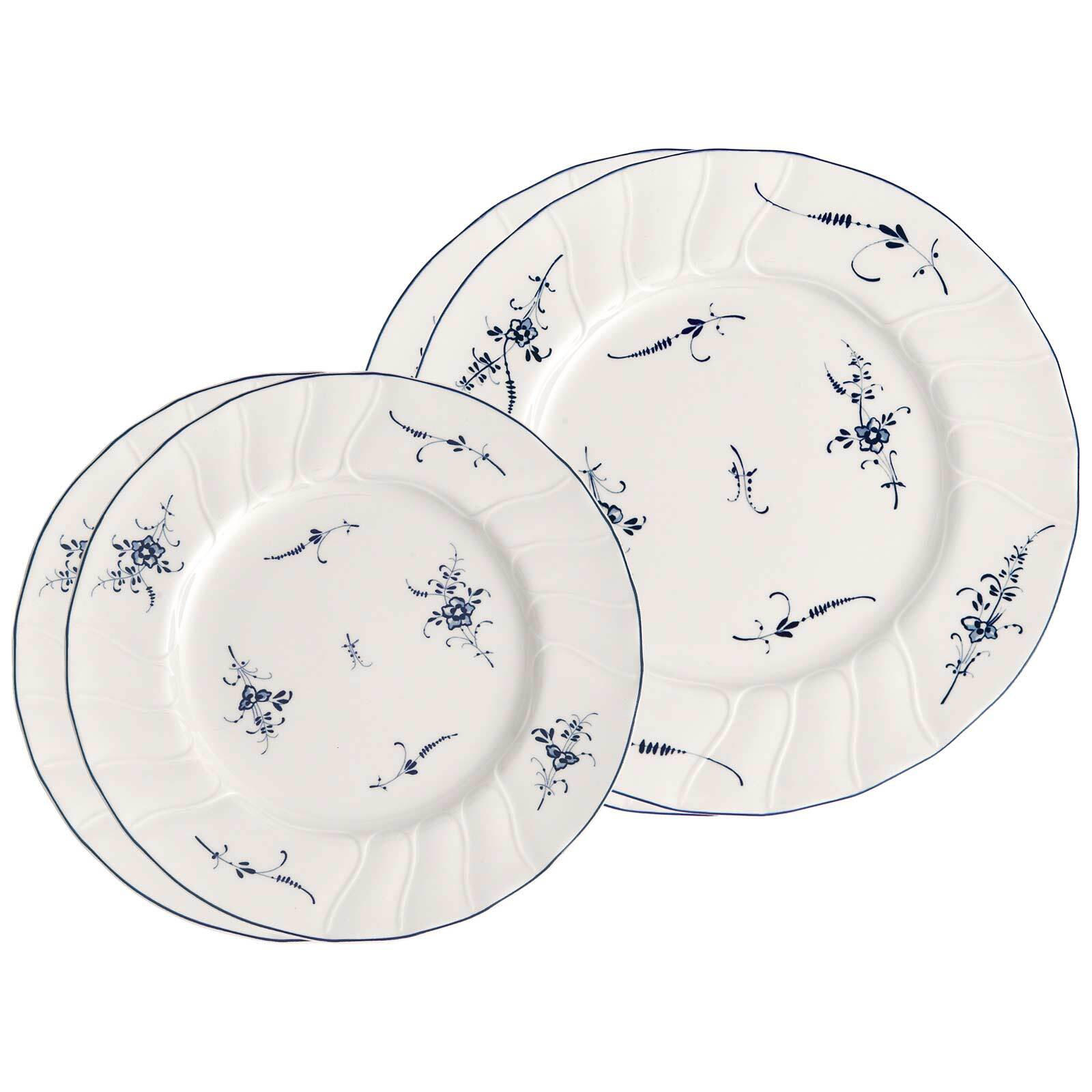 TELLER-SET Vieux Luxembourg weiß-blau 4er Set - Blau/Weiß, Keramik (2/2/2cm) - Villeroy & Boch
