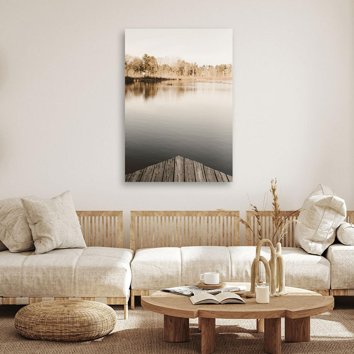 KUNSTDRUCK Beige 80/120 cm - Beige, Textil (80/120cm) - KUNSTLOFT