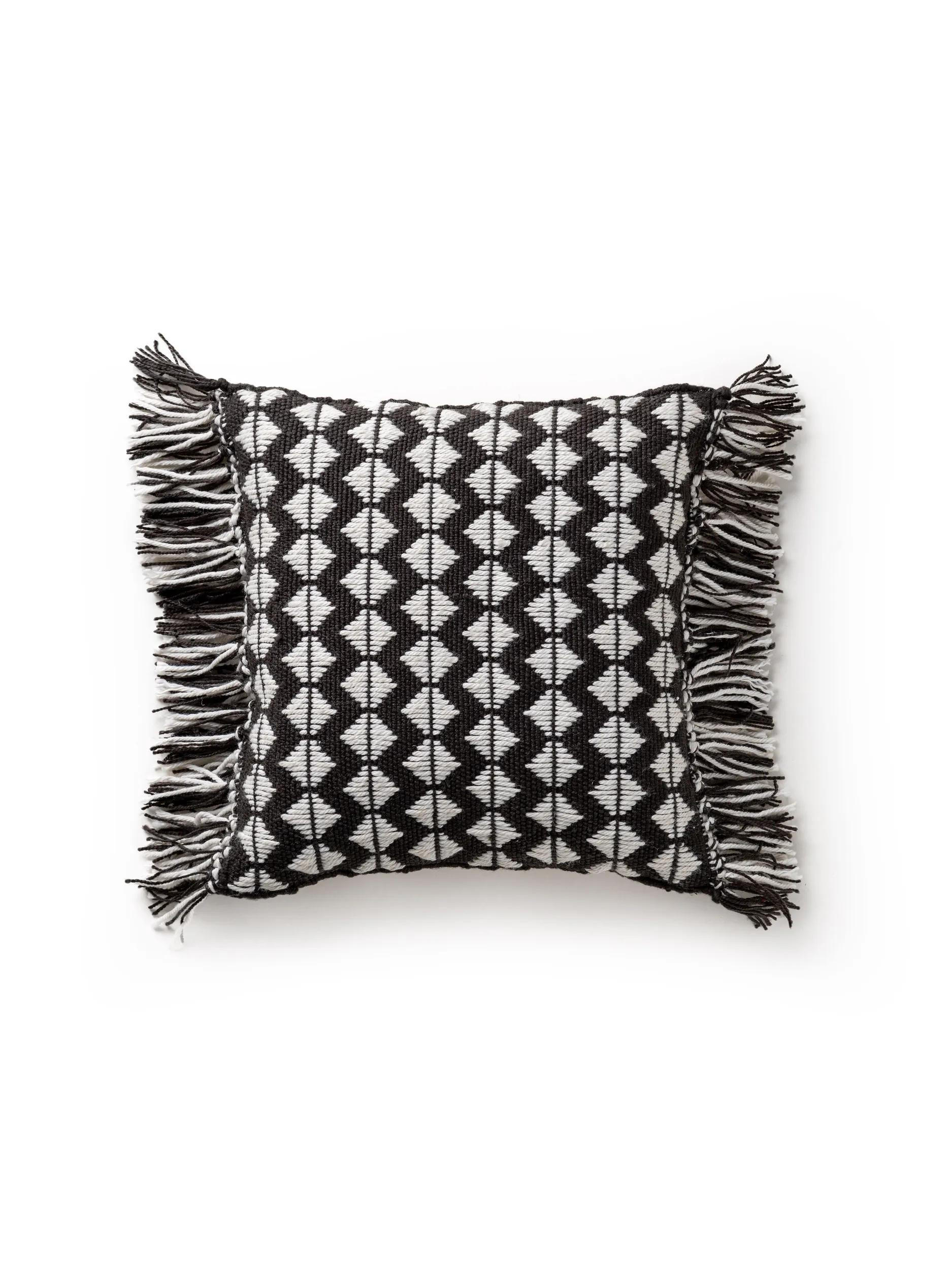 OUTDOORKISSEN Morty Schwarz/Weiß 40x40 cm - Schwarz, Textil (40/40cm) - benuta Pure