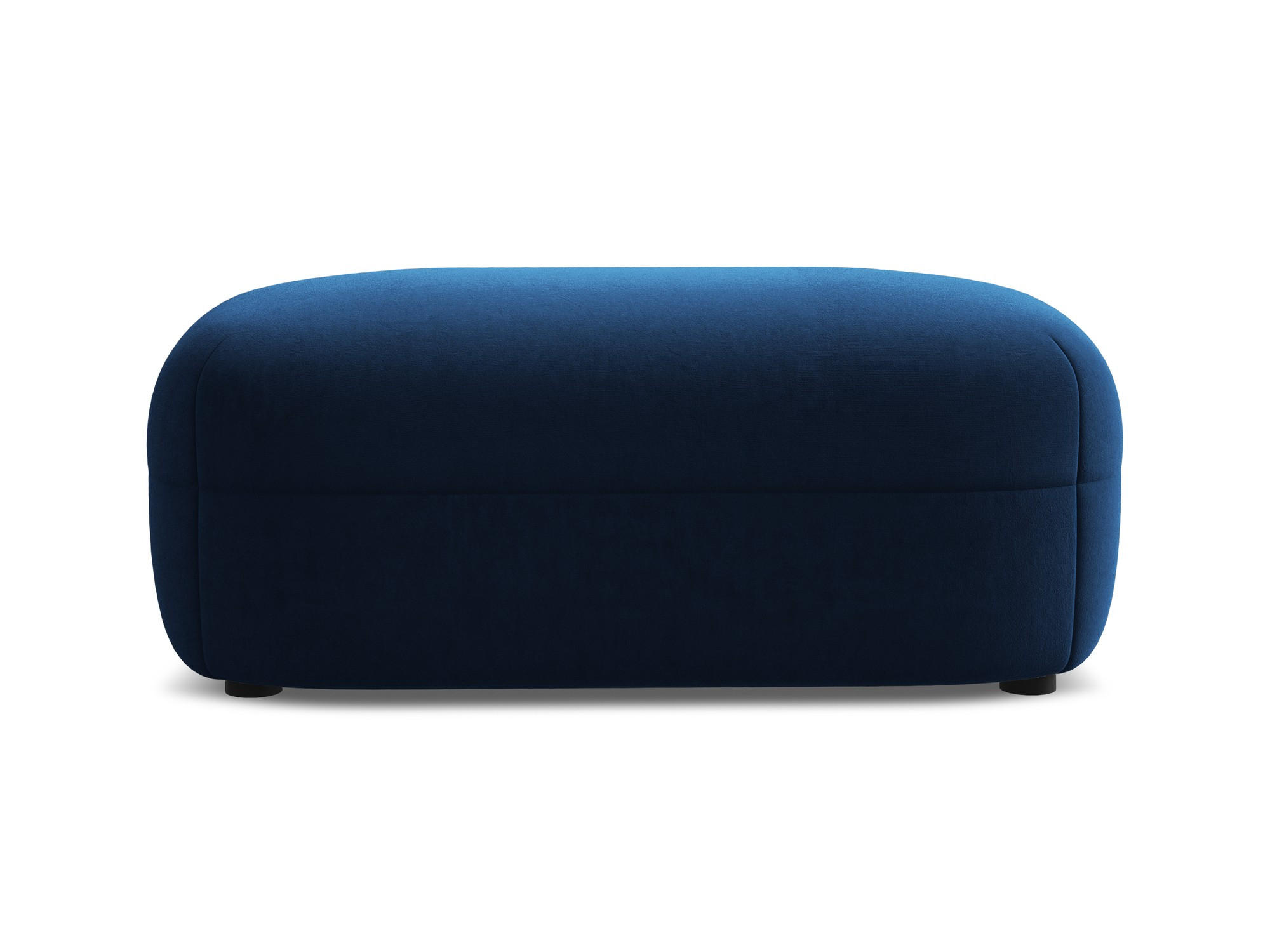 POUF Samt Stoff Blau - Blau/Schwarz, Kunststoff/Textil (92/40/48cm) - Makamii