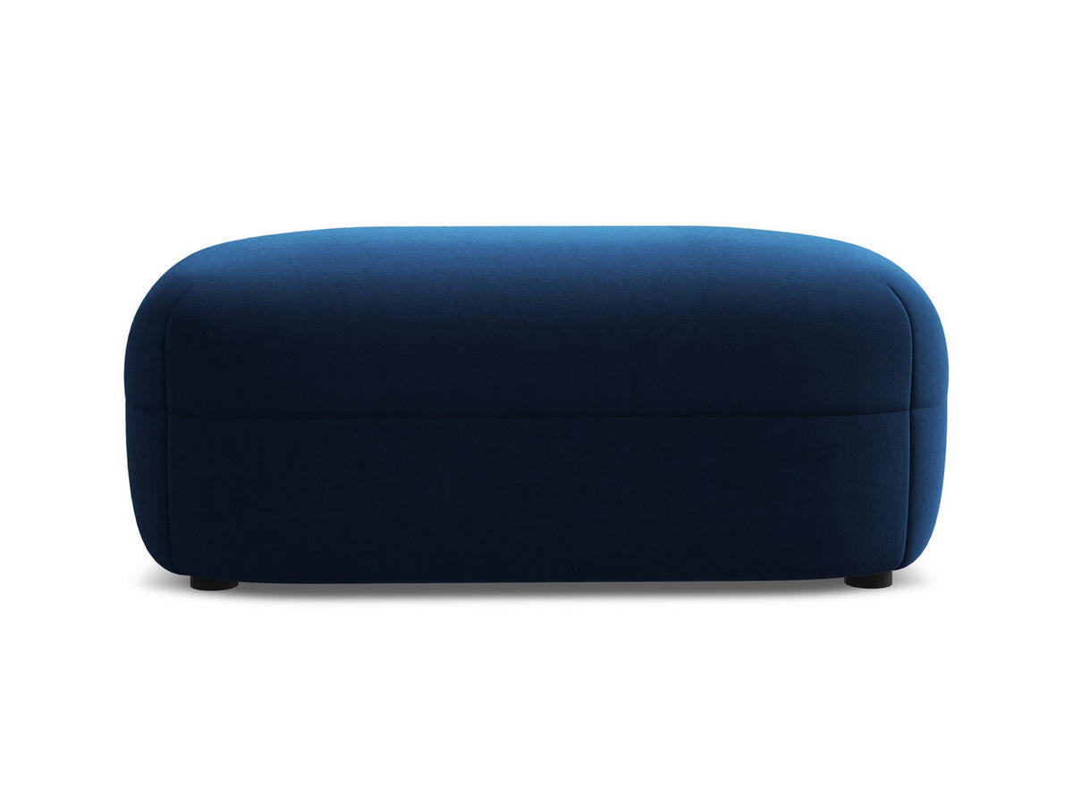 POUF Samt Stoff Blau - Blau/Schwarz, Kunststoff/Textil (92/40/48cm) - Makamii