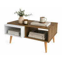 COUCHTISCH Oberon Oud Weiß - Walnussfarben, Holzwerkstoff (60/90/43cm) - Decorotika