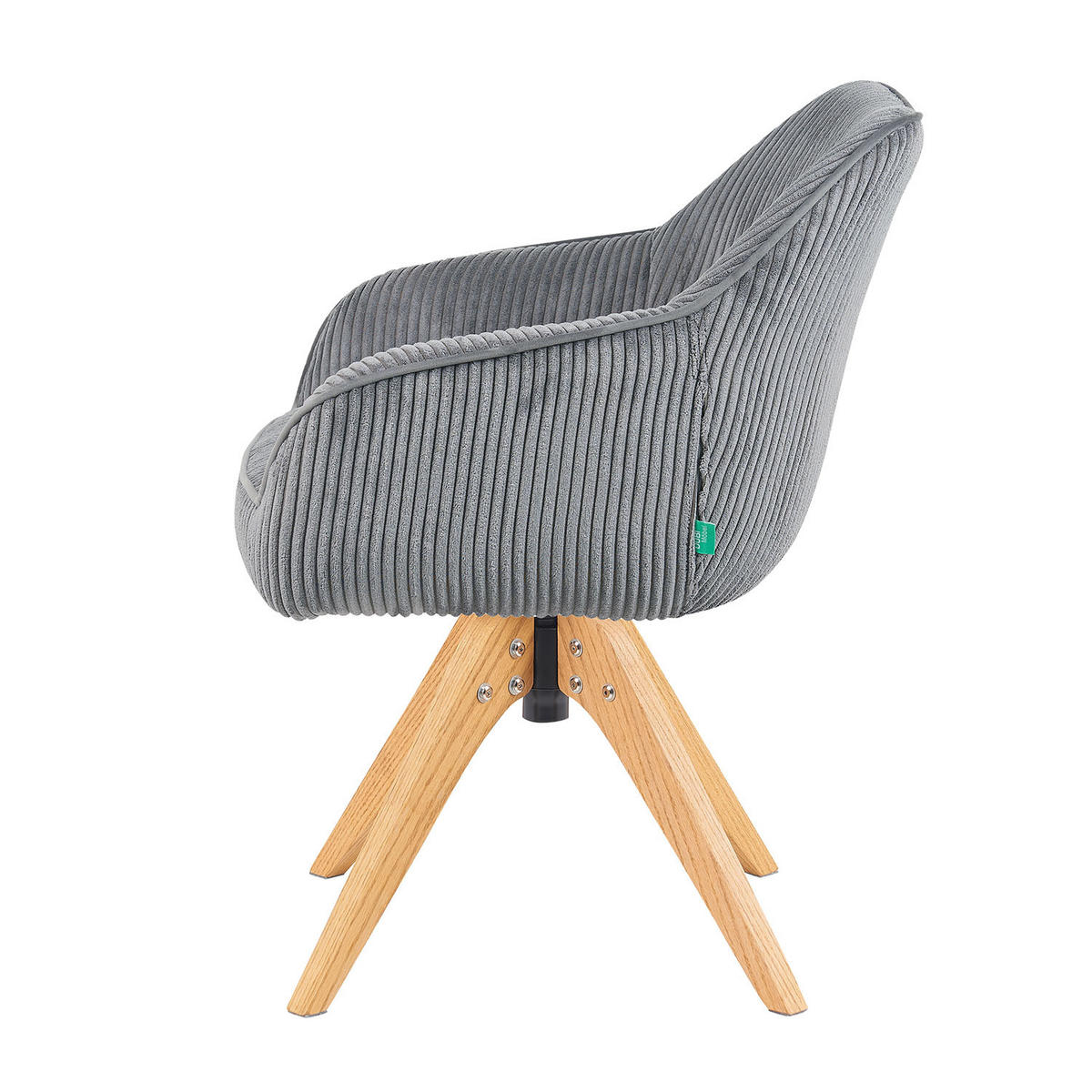 ARMLEHNSTUHL Mika-Finn 2er-Set - Honigeiche/Grau, Eichenholz/Holz (60/82/61cm) - DUBI Möbel