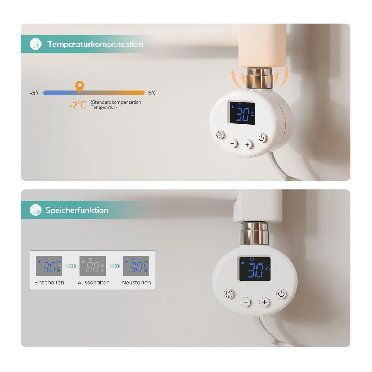 HANDTUCHHEIZKÖRPER elektrisch gebogen Weiß 140/60/5,6 cm - Weiß, Metall (60/140/5.6cm) - EMKE