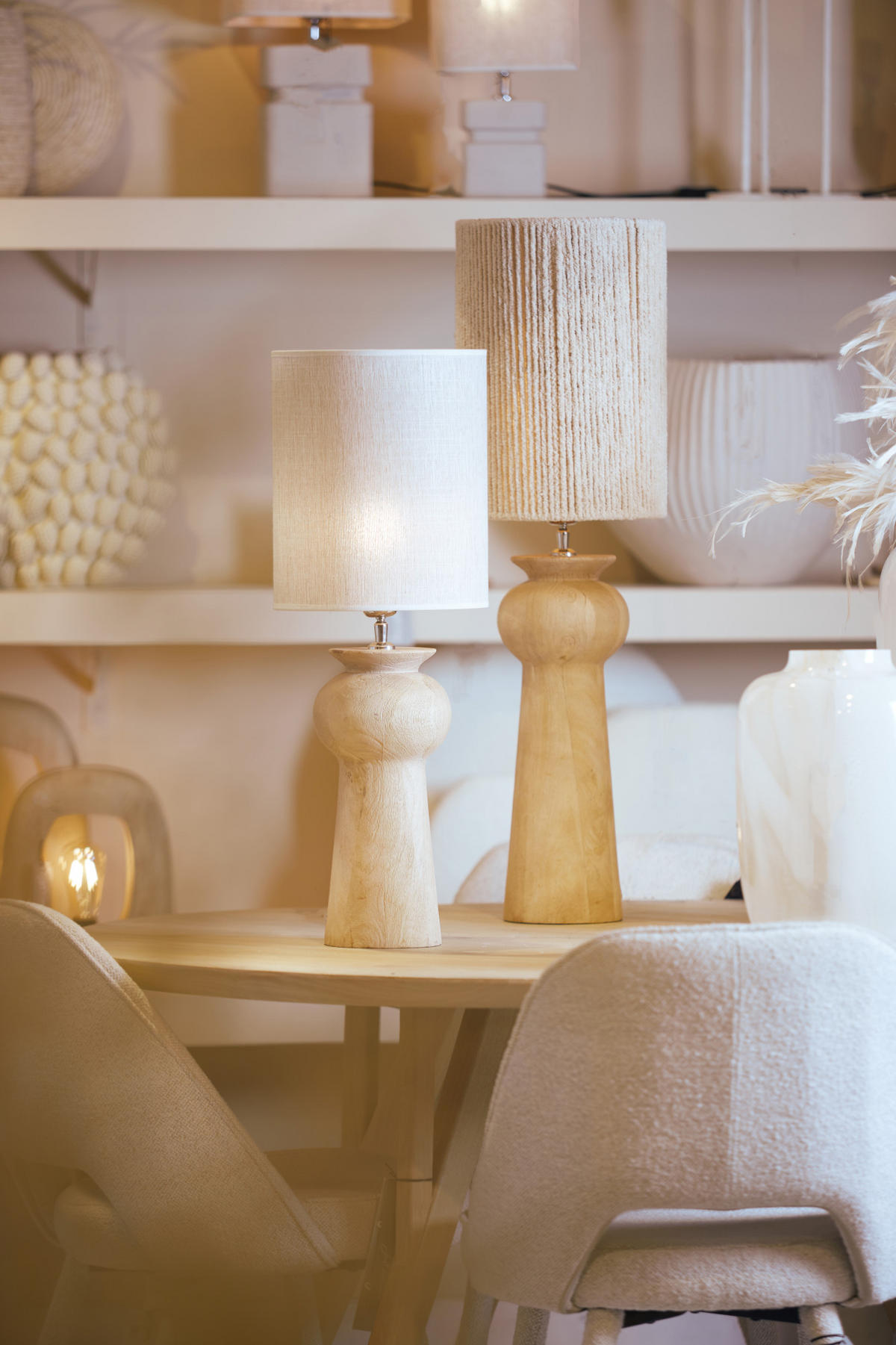 LAMPENFUSS Baglio Braun Ø19/45 cm - Braun, Holz (19/19/45cm) - Light & Living