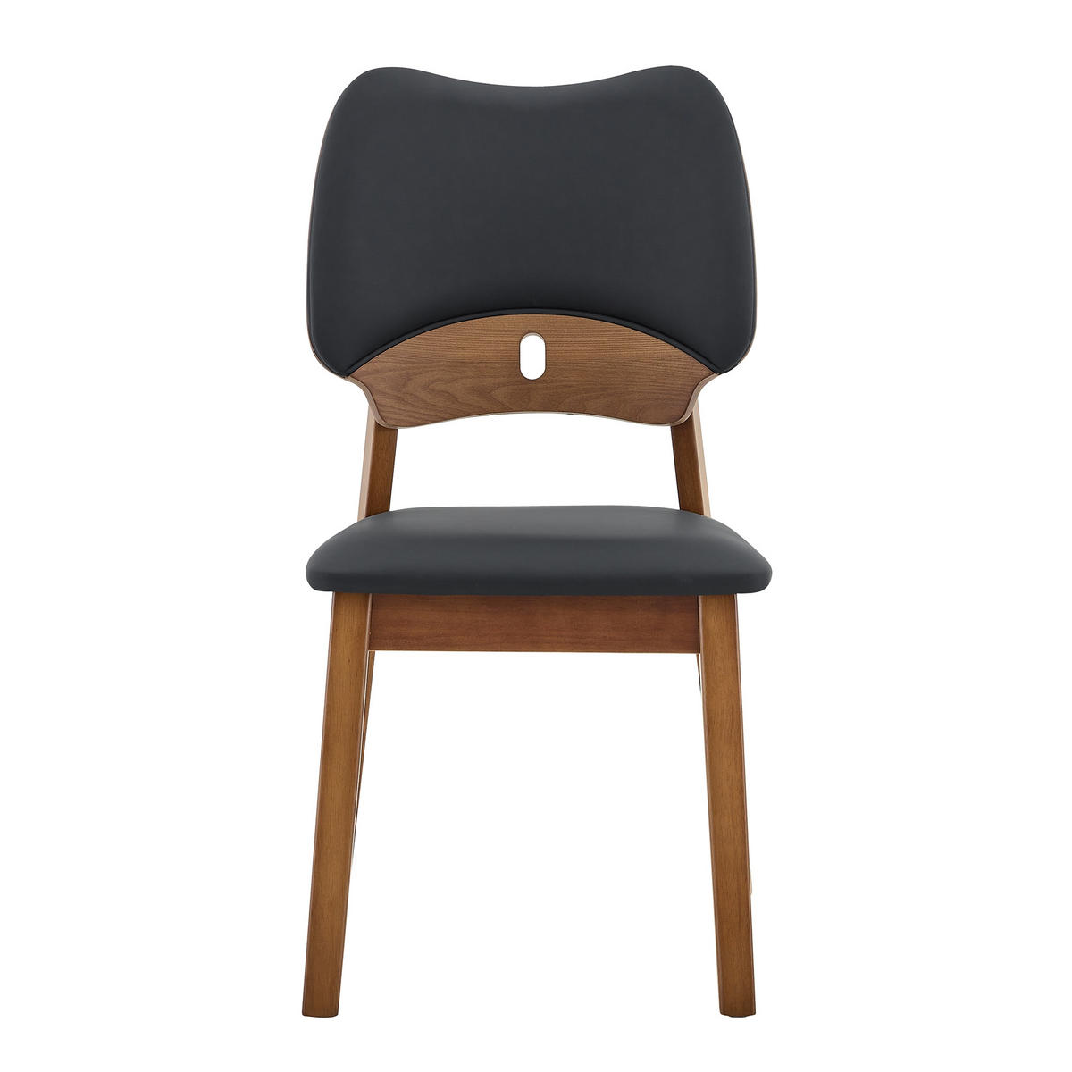 STUHL-SET DE-36734 2 Stück mit Schmetterlingsrückenlehne Schwarz - Schwarz, Holzwerkstoff (43/87.5/51cm) - ComfortXL