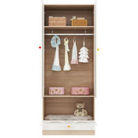KLEIDERSCHRANK 80/50/200 cm Natur/Weiß aus MDF mit Kleiderstange und Haustierbereich - Naturfarben, Holzwerkstoff (80/200/50cm) - OKWISH