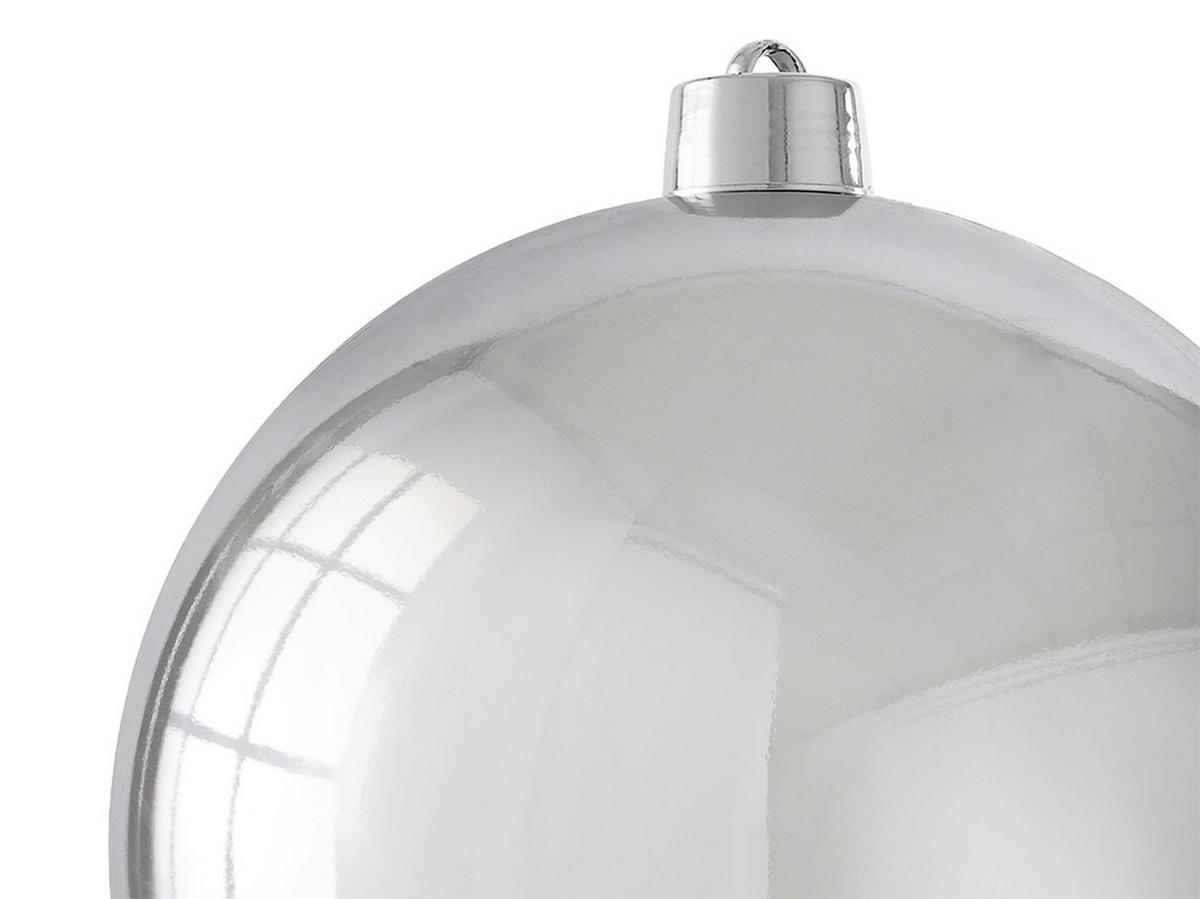 LAALU CHRISTBAUMKUGEL rund silber glänzend 20 cm - Silberfarben, Kunststoff (27/27/27cm) - LAALU