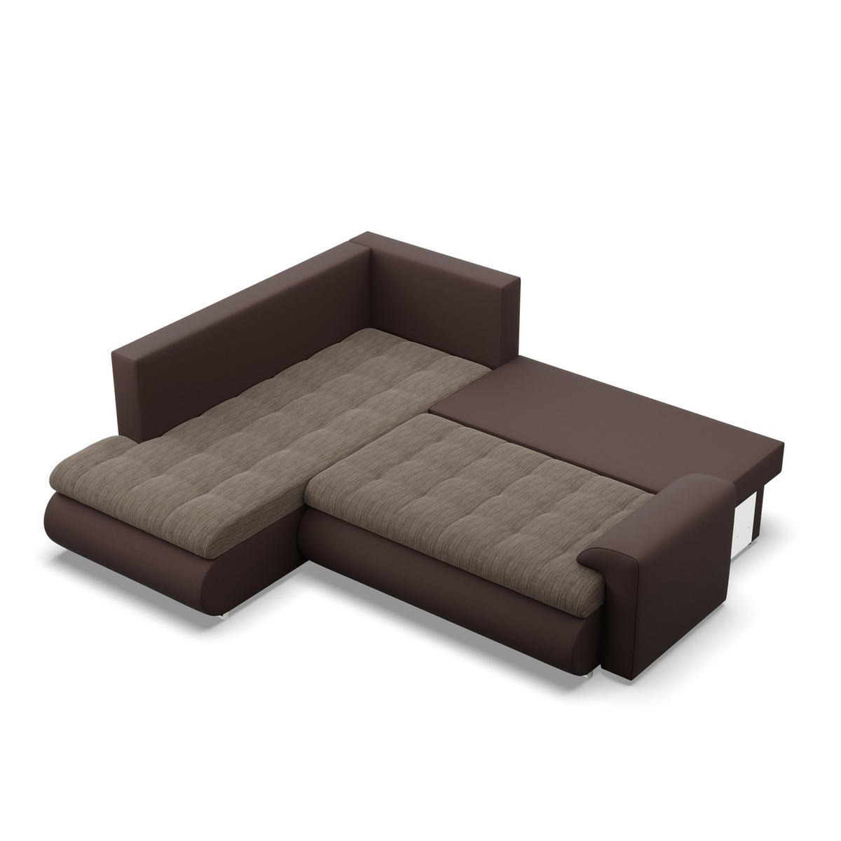 ECKSOFA LINKS MIT SCHLAFFUNKTION FORESTA, Braun + Braun - Braun, Textil (230/200cm) - Mebligo
