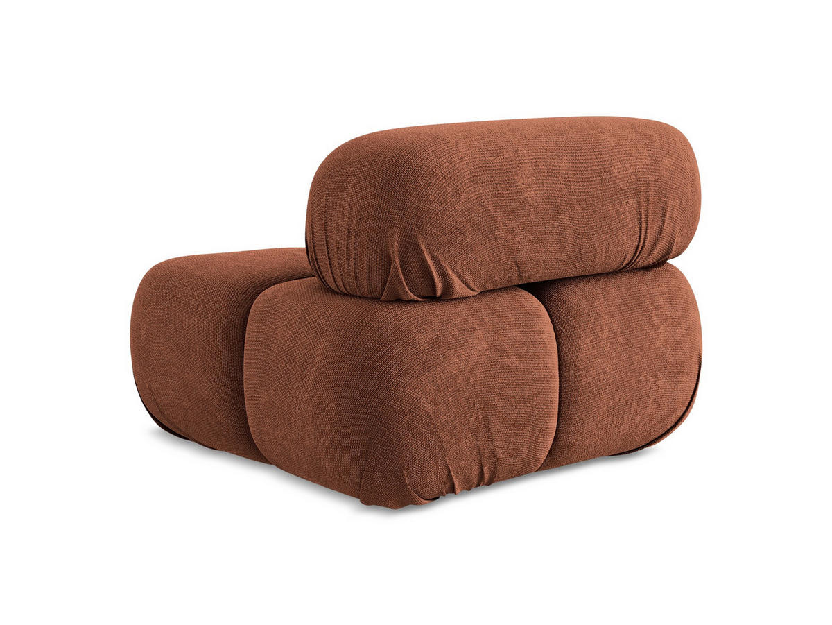 SESSEL Chenille Stoff Orange - Terra cotta/Schwarz, Kunststoff/Textil (96/70/95cm) - Makamii