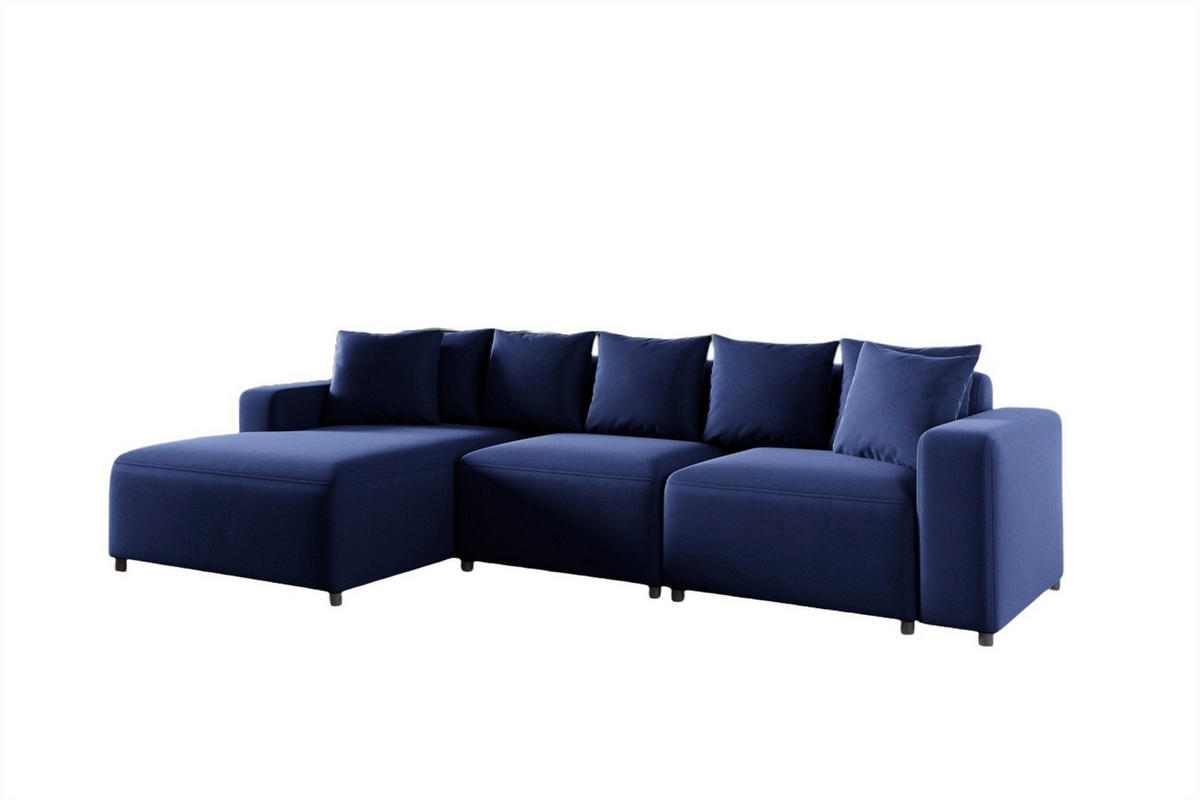 ECKSOFA Megan In Salvador - Dunkelblau, Holzwerkstoff/Textil (331/165cm) - Fun Möbel