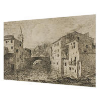 FOTOTAPETE 104x70 cm - Stadtpanorama - Blau, Textil (104/70cm) - Wallfluent