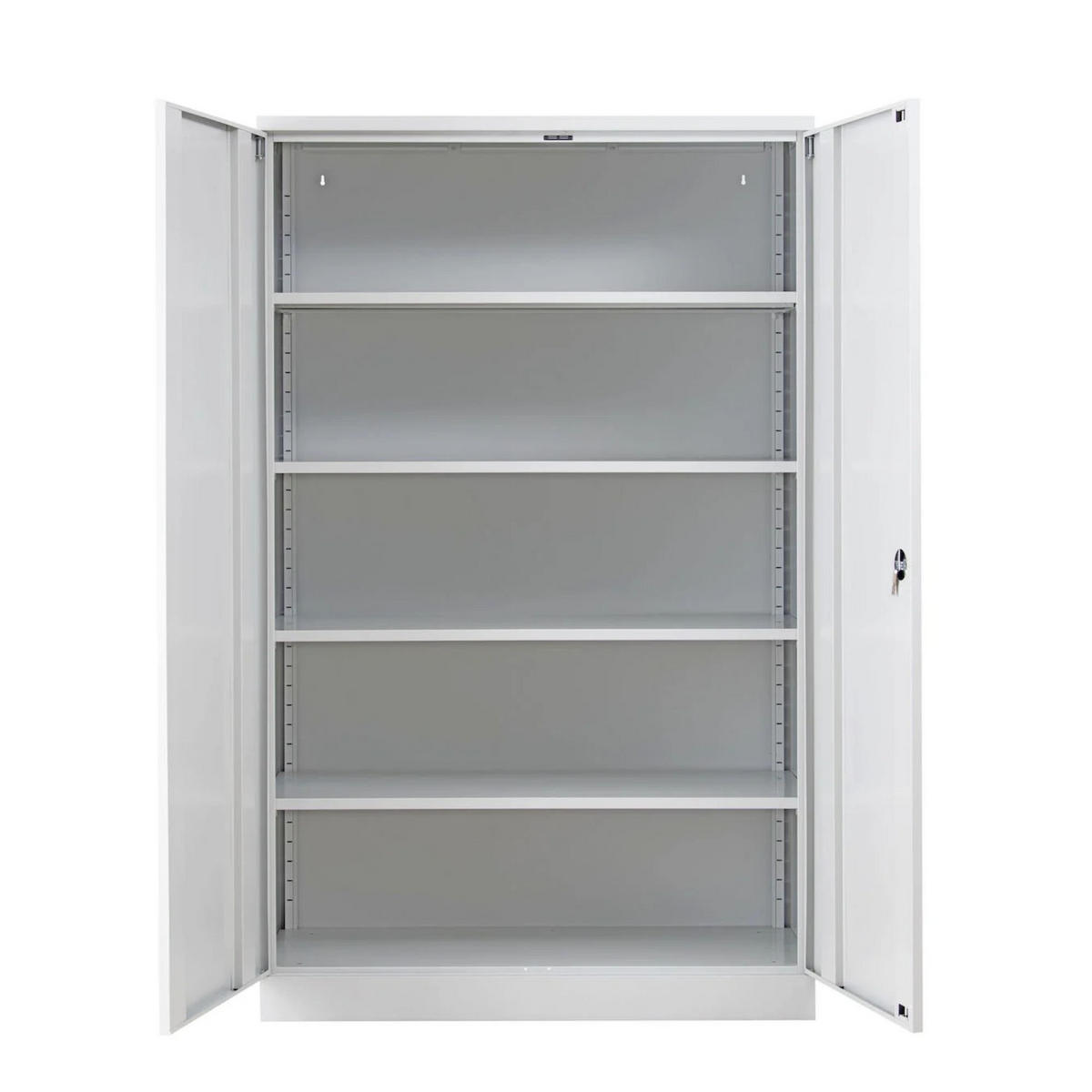 STAHLSCHRANK Bee mit 6 verzinkte Fachböden 195x120x50 cm Korpusfarbe Lichtgrau Frontfarbe Lichtgrau - Hellgrau, Metall (120/195/50cm)