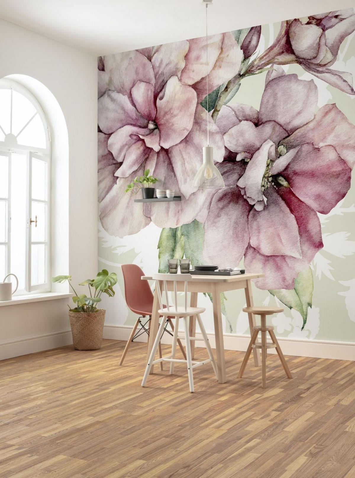 FOTOTAPETE Blumen 300 x 280 cm - Pink, Papier (300/280cm) - Sanders & Sanders