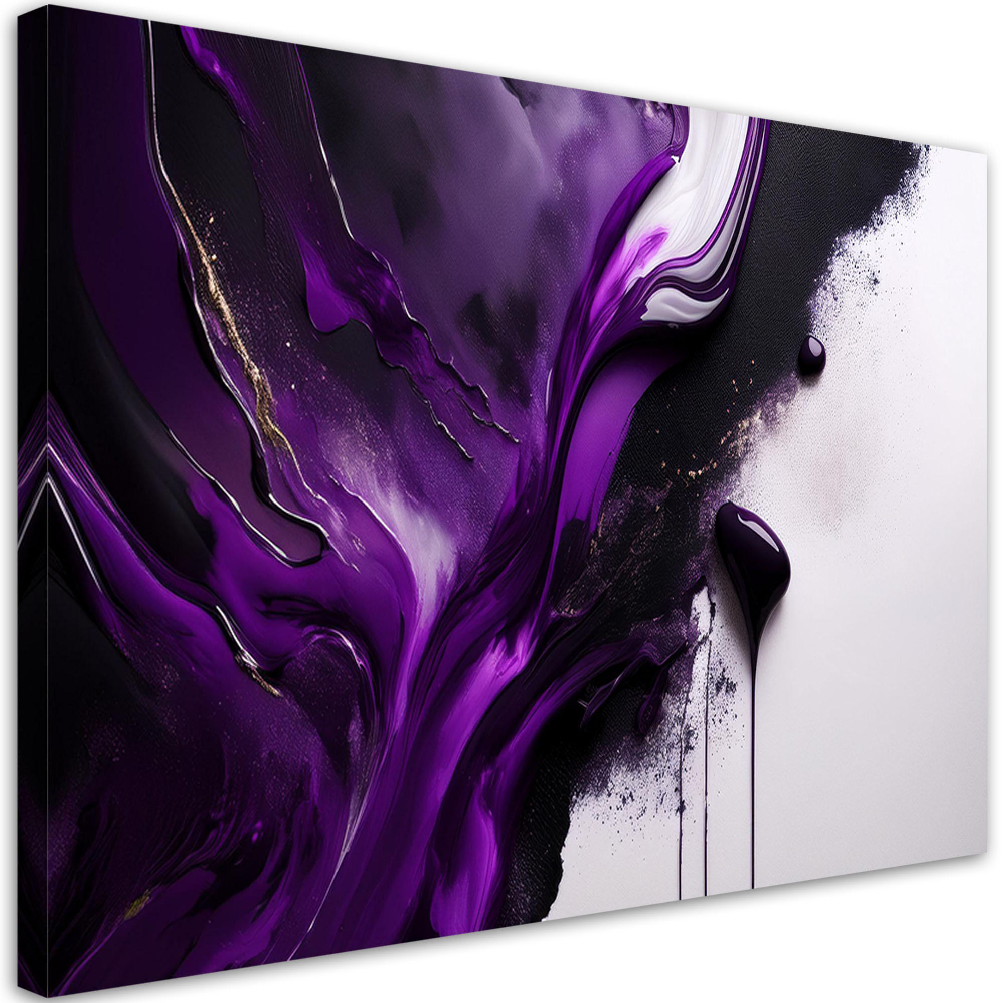 LEINWANDBILD Lila Abstraktion 100x70cm - Lila, Textil (100/70cm) - Feeby