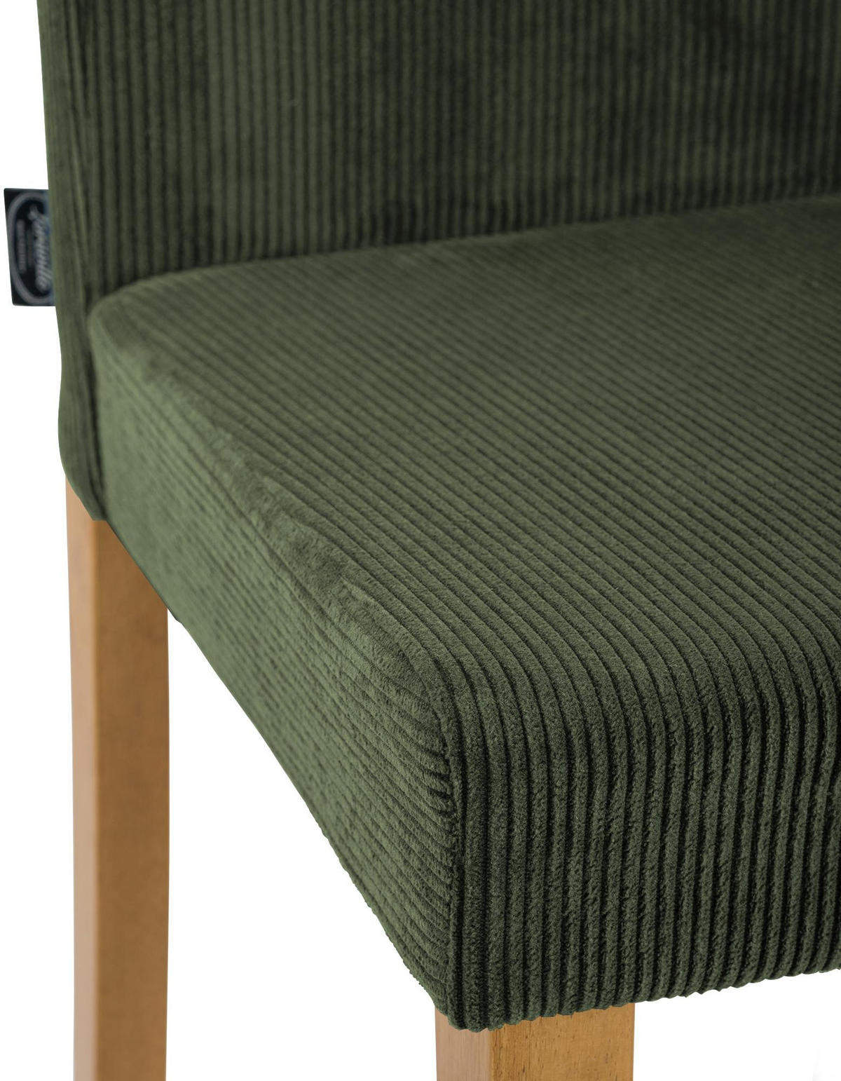 ESSZIMMERSTUHL Cord Grün - Naturfarben/Grün, Holz/Textil (41/91/47cm) - CLP