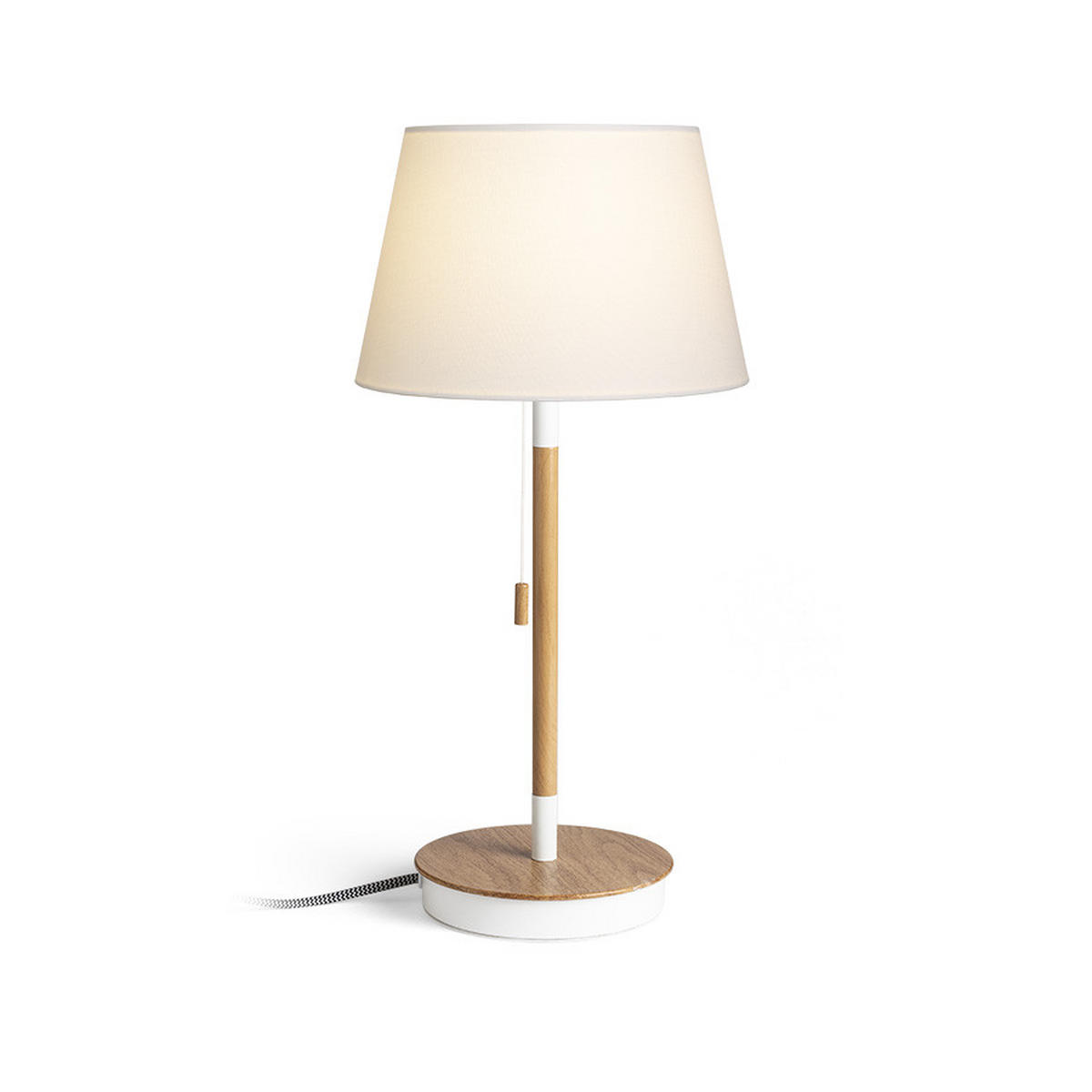 TISCHLEUCHTE KEITH/ALVIS 24 Weiß Buche 11 W - Weiß, Holz (24/24/50.5cm) - Rendl