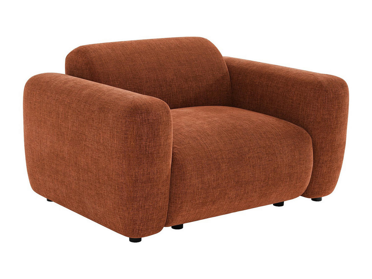 SESSEL mit gerader Rückenlehne - 1 Person - stoff - terracotta Pogni - Terracotta, Textil (130/67/97cm) - Vente-Unique