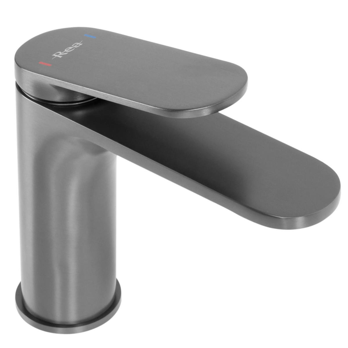 WASCHBECKENARMATUR Rea Marco Gun Grey Low - Titanfarben, Metall (4.2/15/14.2cm) - REA