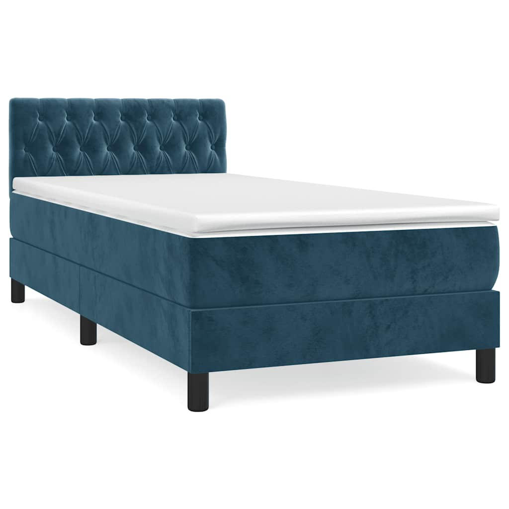 BOXSPRINGBETT 100/200 Cm Blau Samt - Blau, Textil (100/203cm) - vidaXL