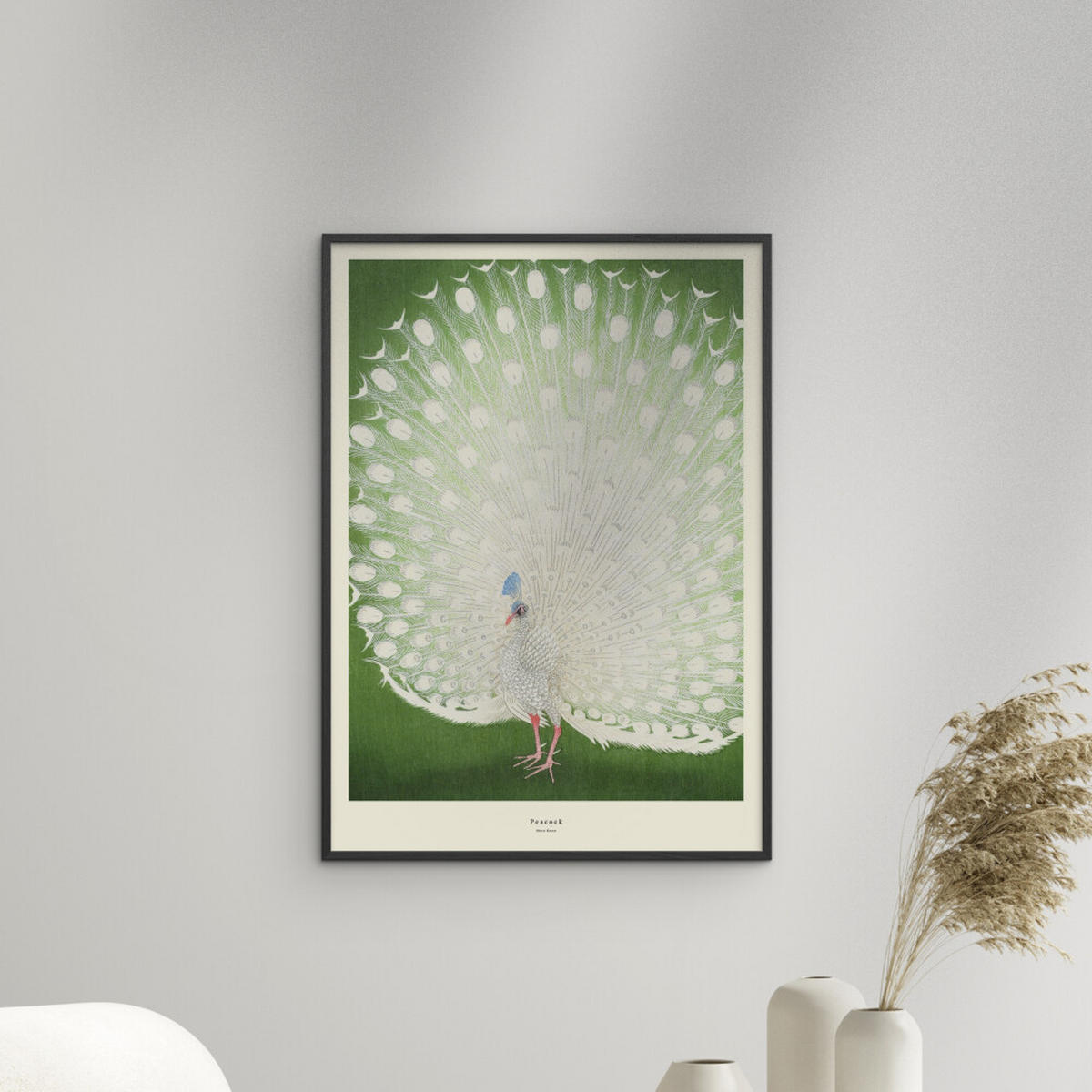 POSTER mit Rahmen A.P. Atelier - Peacock - Schwarz/Grün, Holz/Papier (30/40cm) - Poster&Frame