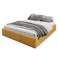POLSTERBETT für Schlafzimmer Bett mit Stauraum Gelb 160x200cm - Gelb, Holzwerkstoff/Textil - Muralo
