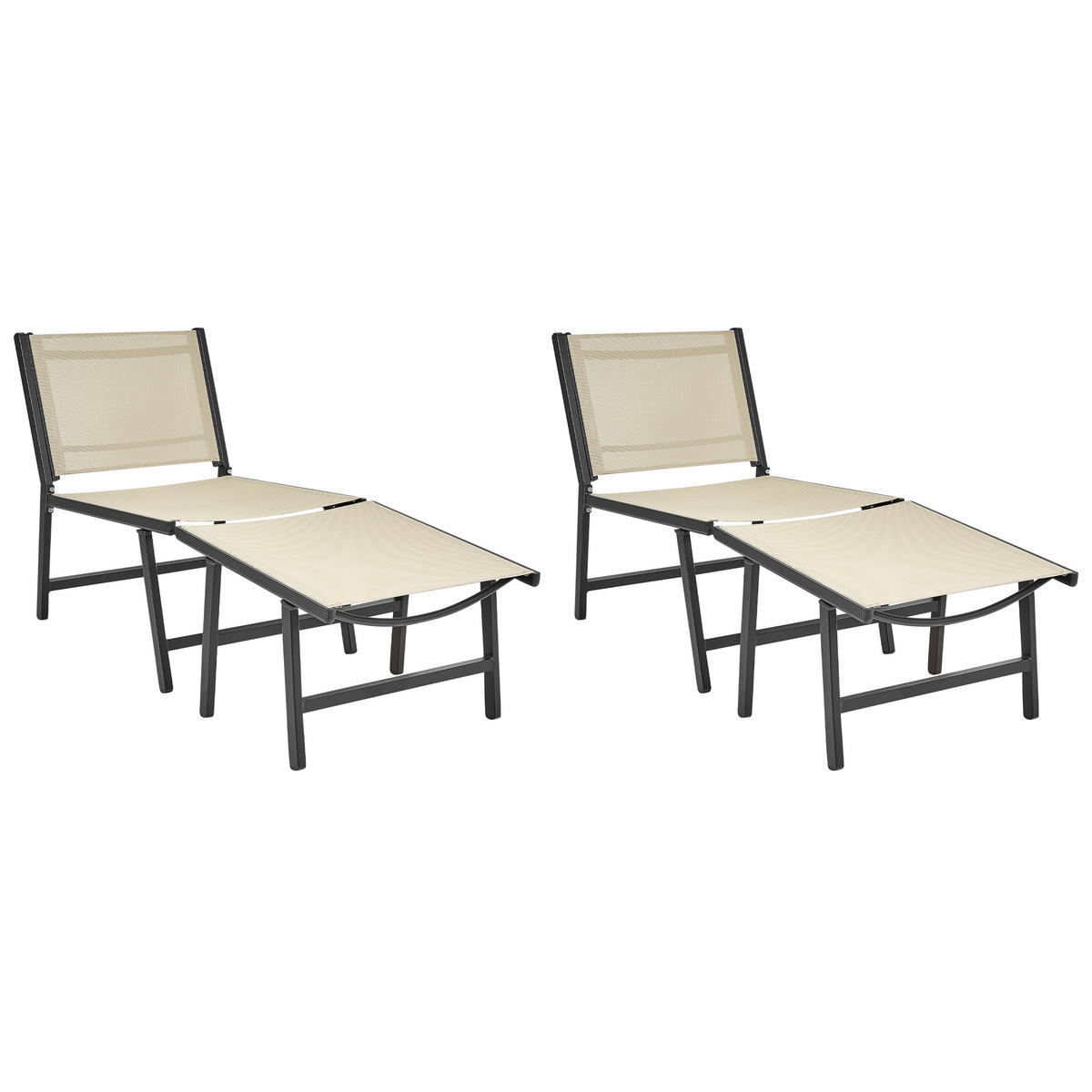 GARTENSTUHL Beige-Schwarz Marceddi - Beige/Schwarz, Textil (54/70/60cm) - Beliani