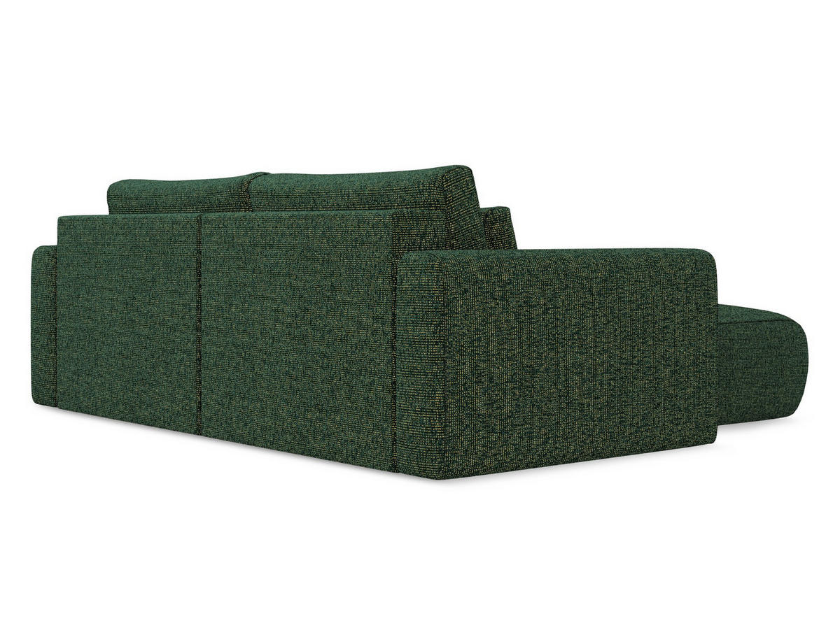 ECKSOFA mit Schlaffunktion Strukturstoff Stoff Grün - Schwarz/Grün, Kunststoff/Textil (149/240cm) - Makamii