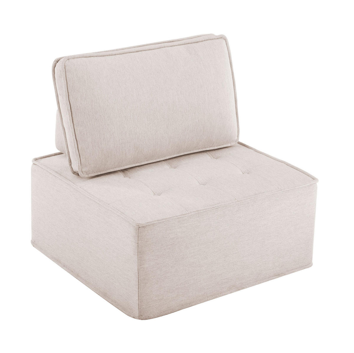 SESSEL aus Sperrholz und Leinen Beige frei kombinierbar, platzsparend und leicht bewegbar - Beige, Holzwerkstoff (81/81/81cm) - Modfu