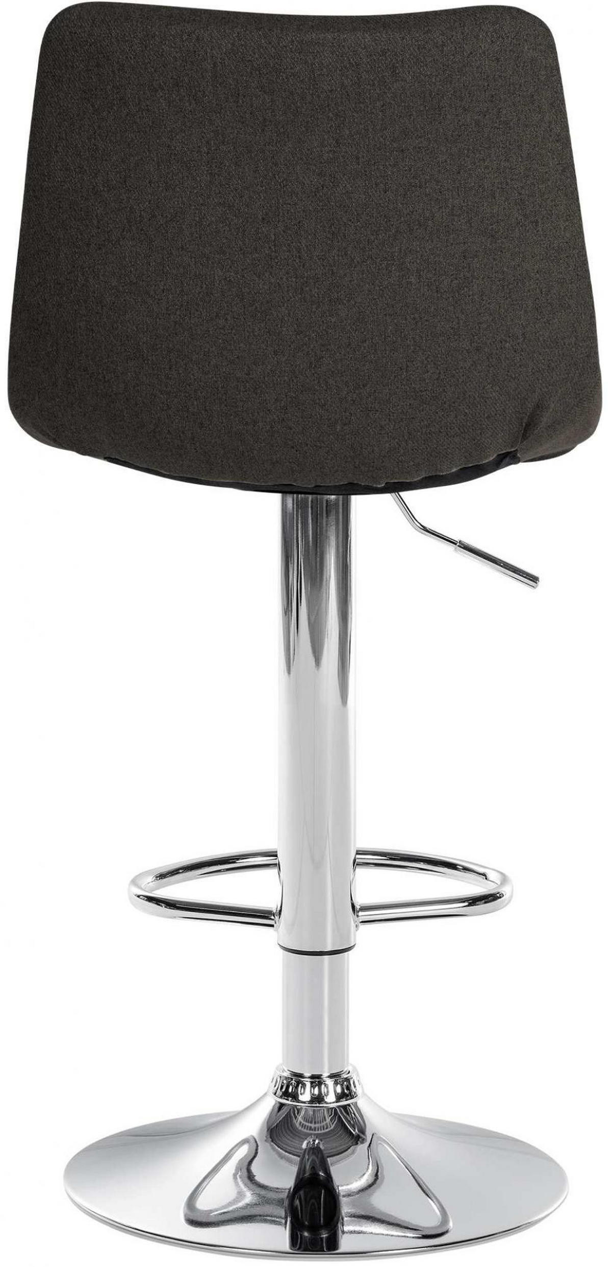 BARHOCKER 2er Set Stoff dunkelgrau - Chromfarben/Dunkelgrau, Textil/Metall (43/87/46.5cm) - CLP