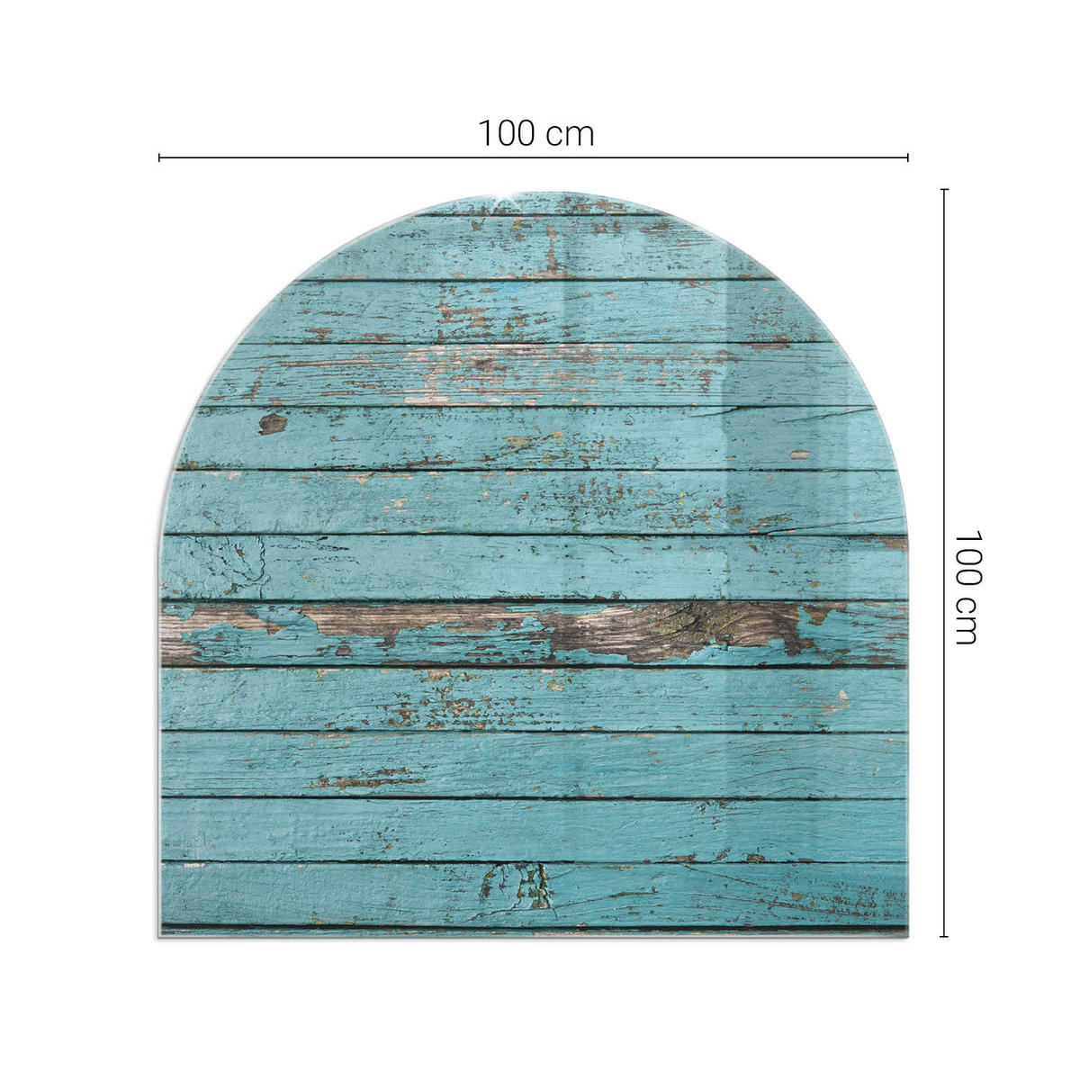 GLASPLATTE für Kamin 100x100 cm - Türkis, Glas (100/100/0.4cm) - TULUP