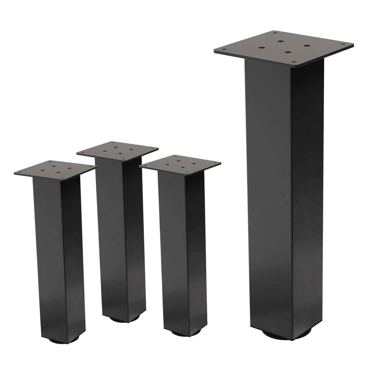 TISCHBEINE 4er Set I-Design H:42 cm Dunkelgrau 8x8 cm - Dunkelgrau, Metall (8/42/8cm) - ML-DESIGN