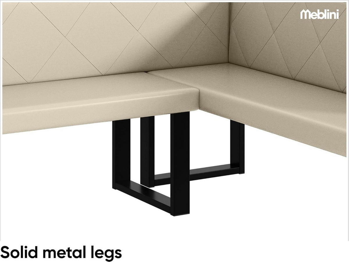 ECKBANK ERIC_U - Creme, Leder (142/196cm) - Meblini