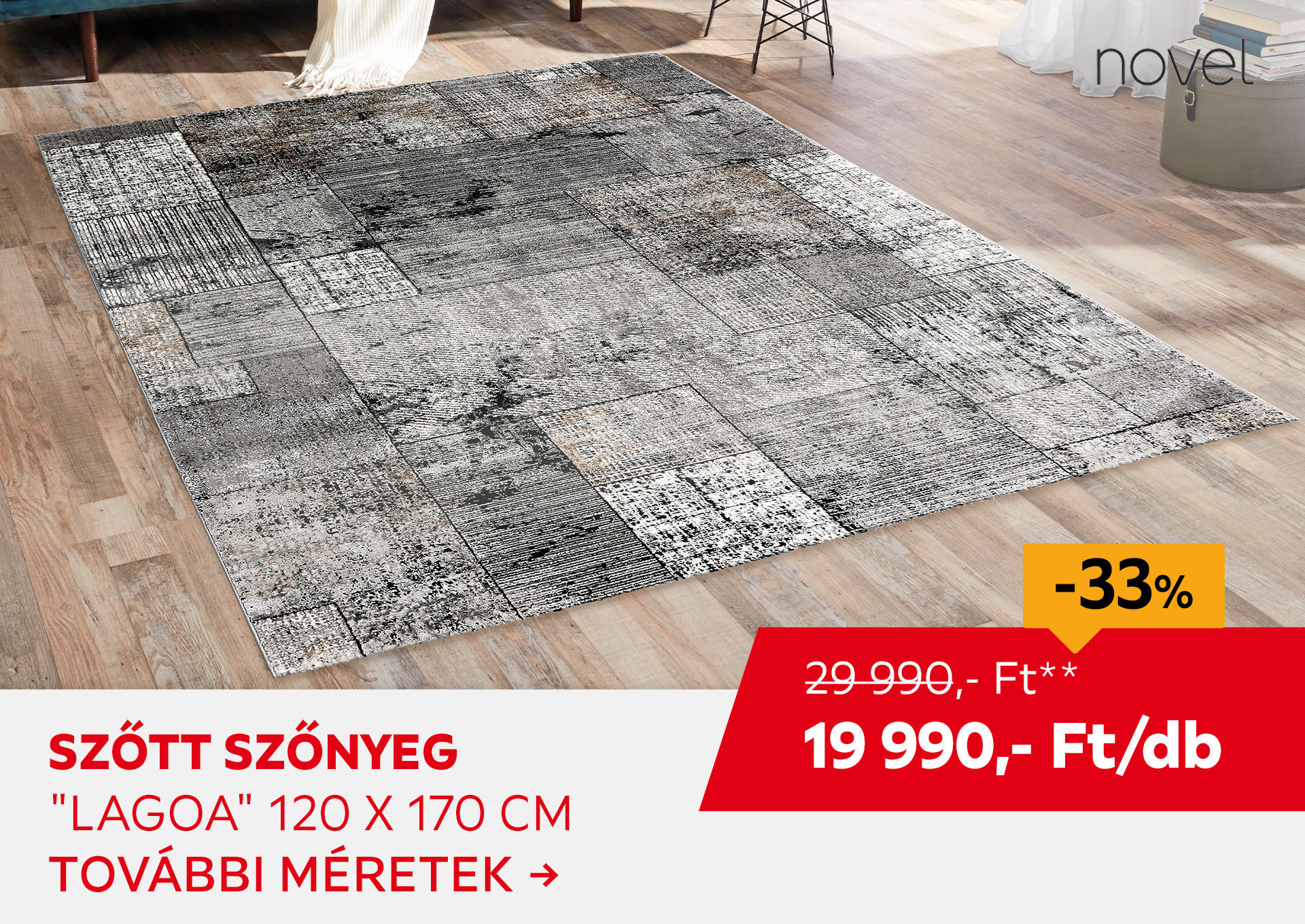 SZŐTT SZŐNYEG "LAGOA" 120 X 170 CM Kiemelt termék 29990 Ft.- helyett 19990 Ft.-