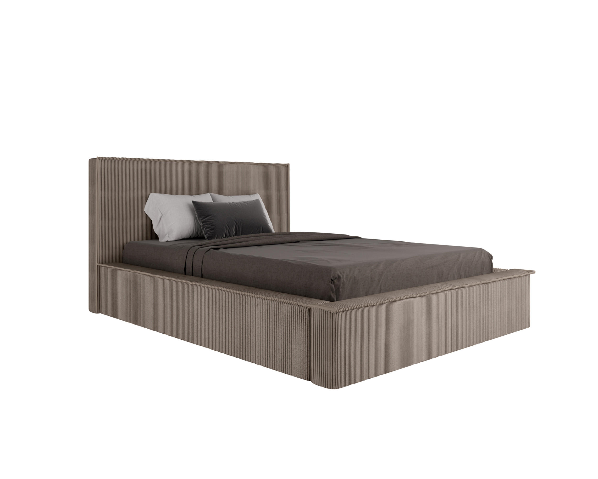 POLSTERBETT SANA 140x200cm, ohne Matratze, cappuccino - Cappuccino, Holz (140/200cm) - Homesy