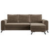 ECKSOFA Axel Velvet Braun - Schwarz/Braun, Textil/Metall (242/140cm) - MKS