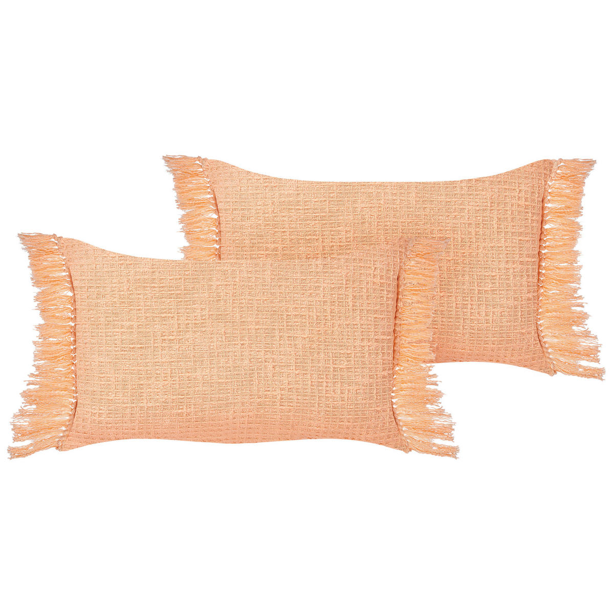 DEKOKISSEN 2er-Set Orange 60/40 cm Tansy - Orange, Naturmaterialien (60/40cm) - Beliani