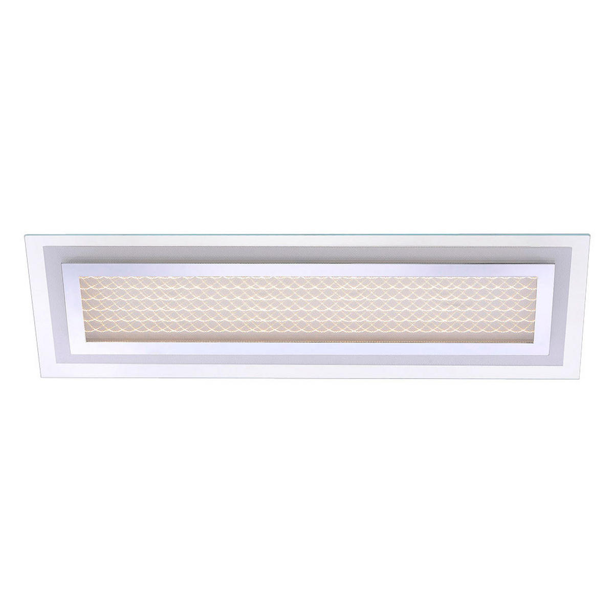 LED DECKENLEUCHTE Aluminium Chrom Silber - Silberfarben, Glas (68/22/8cm)